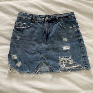 Denim mini skirt